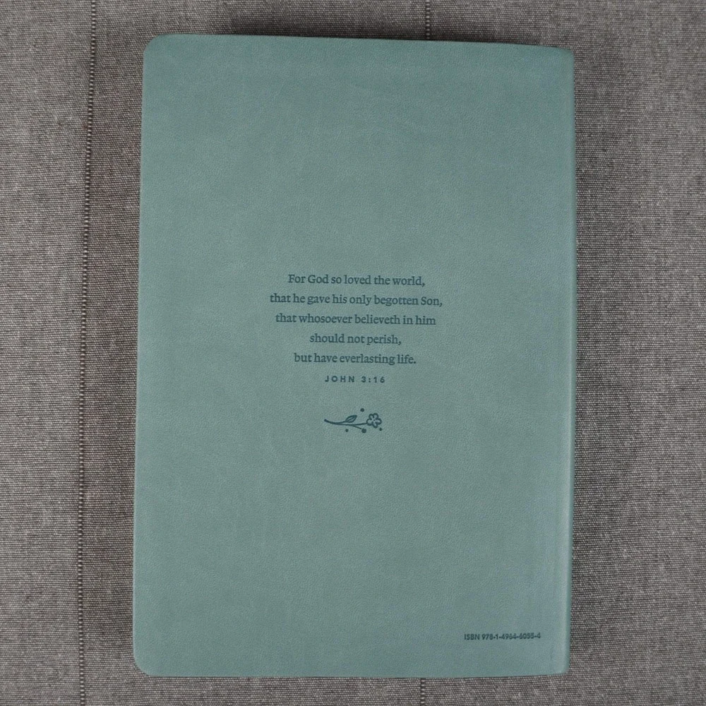 Soft Touch Bible KJV Large Print Premium Value Thinline Floral Embossed Teal